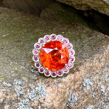 Load image into Gallery viewer, Blossom Cushion Cut Spessartite Garnet &amp; Pink Spinel Ring