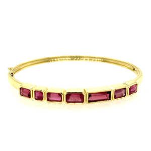 Carnival Emerald Cut Pink Tourmaline Bracelet