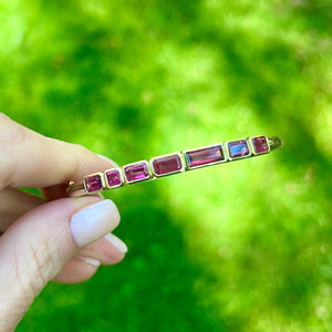 Carnival Emerald Cut Pink Tourmaline Bracelet