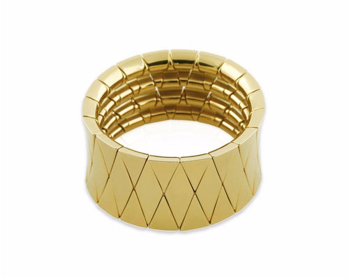 Yellow Gold Overlay Stretch Bracelet