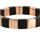 Rose Gold Overlay and Matte Black Ceramic Stretch Bracelet