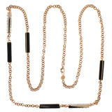 Gold Chain Enamel Diamond Necklace