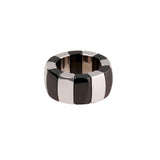 White Gold Overlay and Black Ceramic Stretch Ring