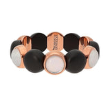Yellow Gold White Crystal/ Matte Black Stretch Bracelet