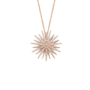 Starburst 18K Rose Gold Diamond Necklace
