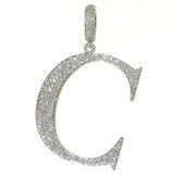 Initial "C" White Diamond Charm