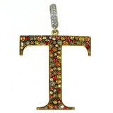 Initial "T" Rainbow Diamond Charm