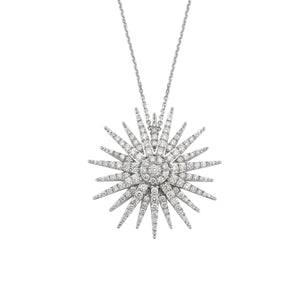 Starburst 18K White Gold Diamond Necklace