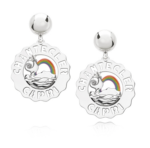 Chantecler Small Rainbow Sun and Rooster Earring