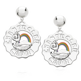 Chantecler Large Rainbow Sun and Rooster Earring