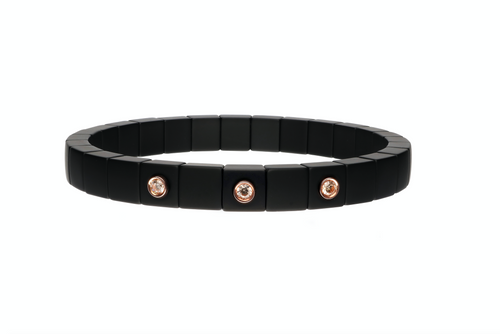 Scacco Black Matte Rose Gold Bracelet