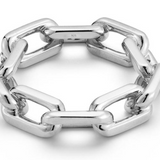 SAXON STERLING SILVER LARGE CHAIN LINK RING