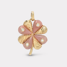 Load image into Gallery viewer, Talisman Clover Charm Pink Opal