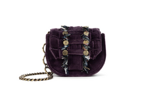 Orbit Purple Velvet Shoulder Bag