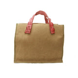 Croc Handle Canvas Bag