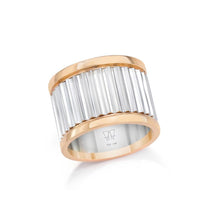 Load image into Gallery viewer, Clive Two Tone Fluted Band Ring
