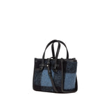 Gingham Leather Mini Wool Bag