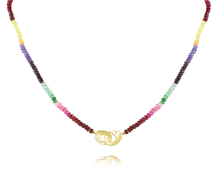 Load image into Gallery viewer, Multi-colored Sapphire Beaded Partners In Crime Necklace