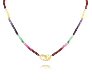 Multi-colored Sapphire Beaded Partners In Crime Necklace