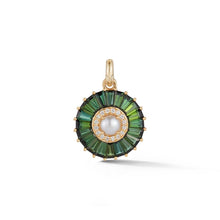 Load image into Gallery viewer, Gold Green Tourmaline Diamond &amp; Pearl Emily Charm