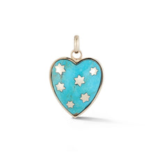 Load image into Gallery viewer, Gold Turquoise Anna Heart Charm