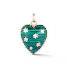 Load image into Gallery viewer, Gold Malachite Anna Heart Charm