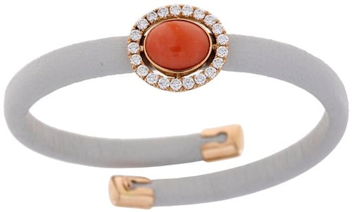 Leather Coral Bracelet