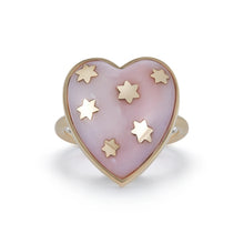 Load image into Gallery viewer, Gold Pink Opal Heart Ring