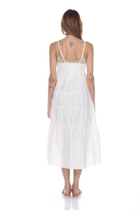 White Tiered Maxi Dress