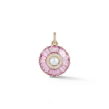 Load image into Gallery viewer, Gold Pink Tourmaline Diamond &amp; Pearl Emily Charm