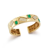 Baia Medium Malachite 18K Gold Cuff