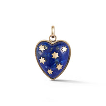 Load image into Gallery viewer, Gold Lapis Anna Heart Charm