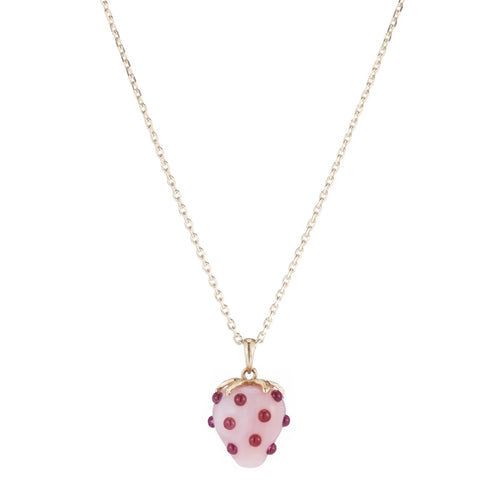 Strawberry Opal Pendant Necklace