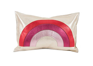 Rainbow Leather Pillow