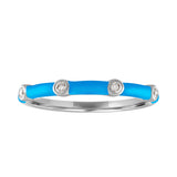 The Ava Powder Blue Enamel Diamond Ring