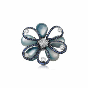 Mother of Pearl Flower Ring
