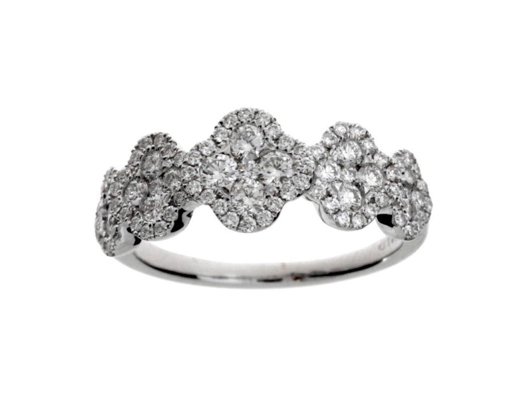 White Gold Clover Ring