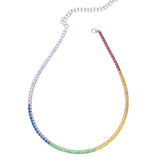 Rainbow Tennis Choker Necklace
