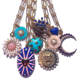 White Pearl & Blue Enamel Eleanor Charm