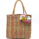 Rainbow Tweed Flower Mini Bag