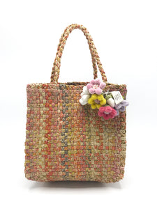 Rainbow Tweed Flower Mini Bag