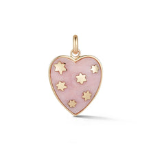 Load image into Gallery viewer, Gold Pink Opal Anna Heart Charm