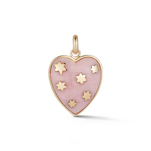 Gold Pink Opal Anna Heart Charm