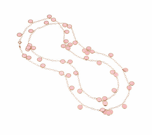 Chantecler Pailette Pink Enamel Necklace