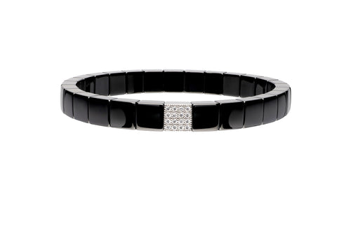 Scacco Black Ceramic White Gold Bracelet