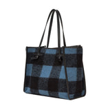 Gingham Leather Wool Bag