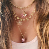 Strawberry Opal Pendant Necklace