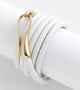 Leather Bracelet with Gold Clasp