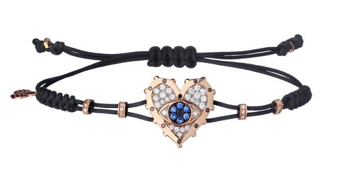 Evil Eye Heart Diamond Bracelet