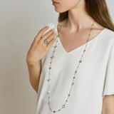 Blue Topaz and Tsavorite Florentine Necklace